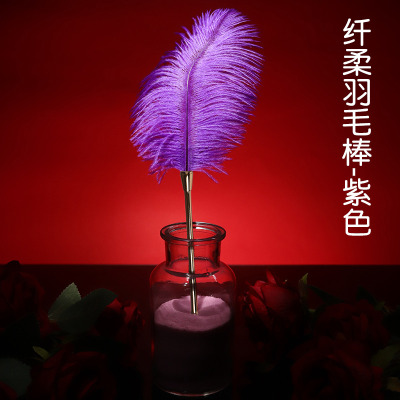 情趣用品sm成年人用品夫妻床上助爱玩具羽毛棒代批发厂家一手货源 SM-纤柔羽毛棒紫色 默认尺码