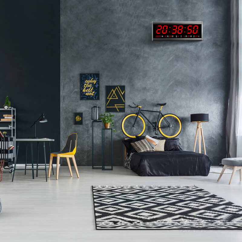 虹光虹泰 LED电子万年历挂钟 4819 48x19cm单面-中文红光高清大图