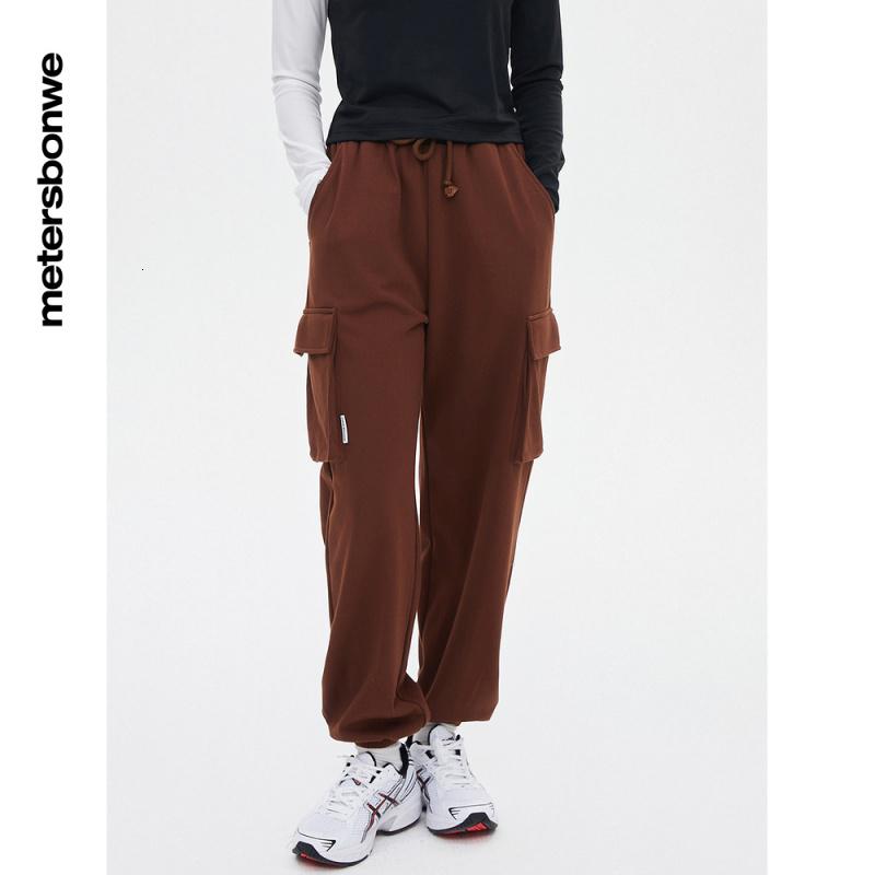 工装大口袋休闲裤女2022秋季新款时尚潮流宽松女士裤子_558 M:160/66A 浓醇棕S