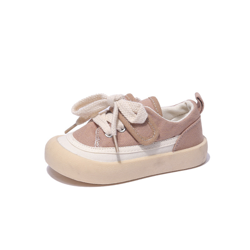 2022秋季新款童鞋 男女童韩版帆布鞋 休闲童鞋大头鞋莎丞 卡其色 23