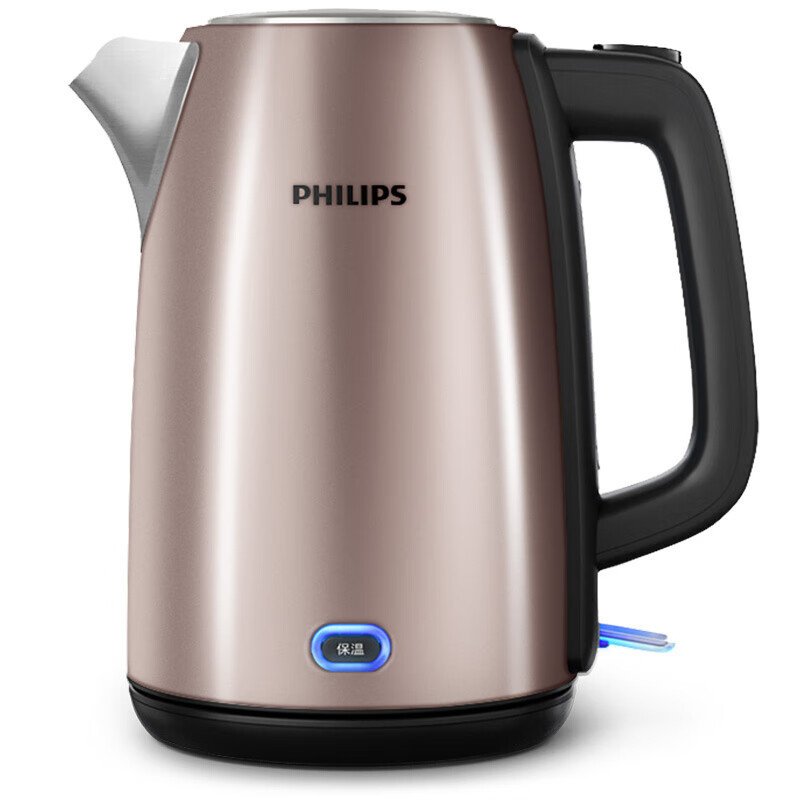 飞利浦(PHILIPS)电水壶热水壶电热水壶不锈钢1.7L防干烧带保温功能 HD9355/88宝马棕