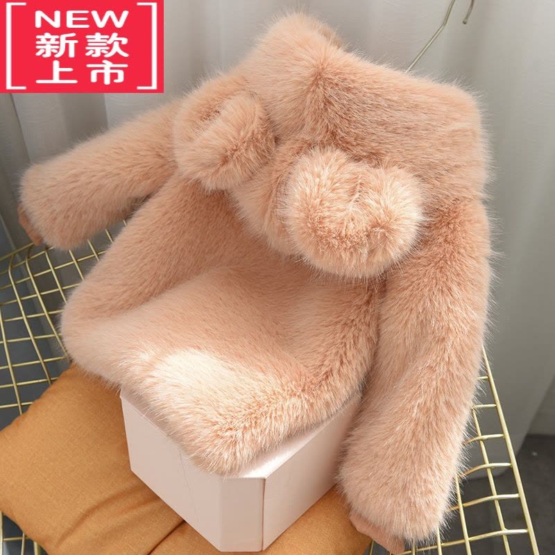 可莉允女童冬季毛毛衣儿童公主洋气外套宝宝冬装加厚加绒仿皮草棉服棉衣图片