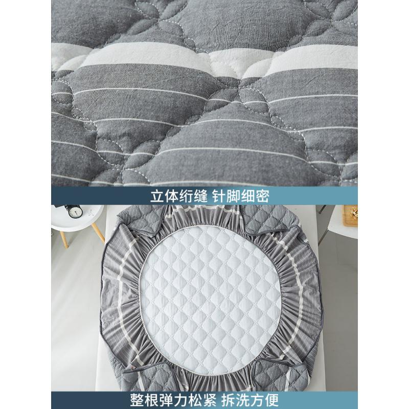 美帮汇床笠全棉单件床垫保护床套床罩加厚夹棉固定防滑全棉三件套高清大图