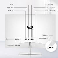 惠普(HP)星青春版 23.8英寸一体机高性能网课学习游戏娱乐商务办公家用微边框台式一体机电脑 12代i7 16G 512G+2TB 1650独显 支持WIFI蓝牙 含无线键鼠 摄