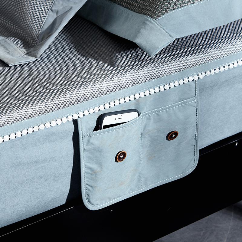 家柏饰(CORATED)凉席三件套冰藤席1.8m床双人1.5米床笠款可折叠夏季单人空调席子高清大图