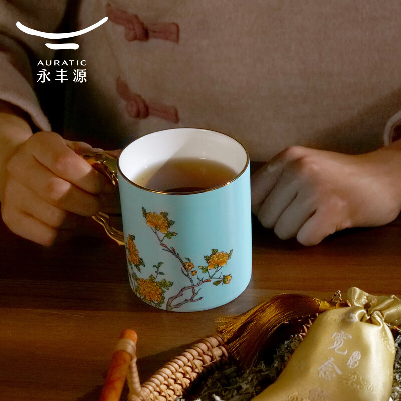 永丰源夫人瓷-西湖蓝仁心单杯(340ml)高清大图