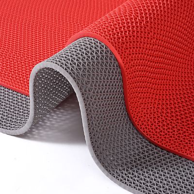 柏能 浴室防滑垫淋浴垫卫生间地垫PVC镂空地垫厕所洗手间隔水可剪裁 灰色 90cm*200cm 厚5mm