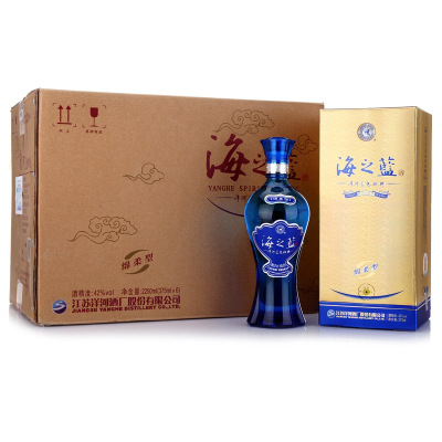 洋河 海之蓝 42度375ml*6瓶 整箱装白酒 （新老包装随机发货）