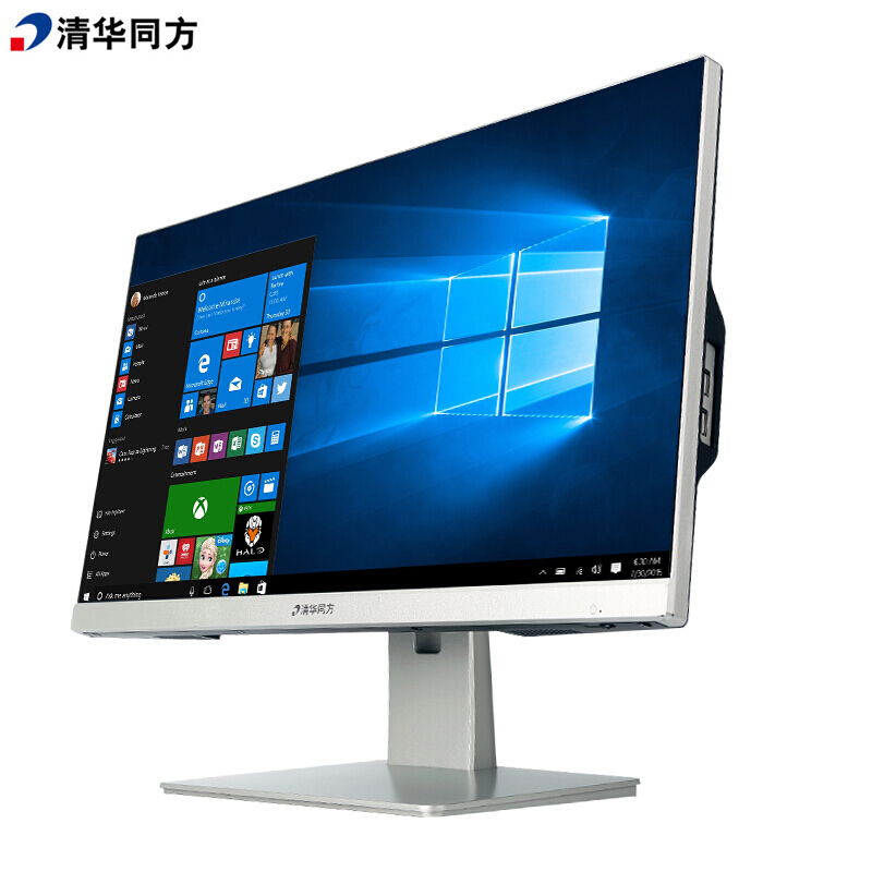 清华同方超越A5000 21.5英寸一体机电脑(I5-9400 8GB 512G固态 集显 无光驱 无摄像头 无WIFI DOS)三年