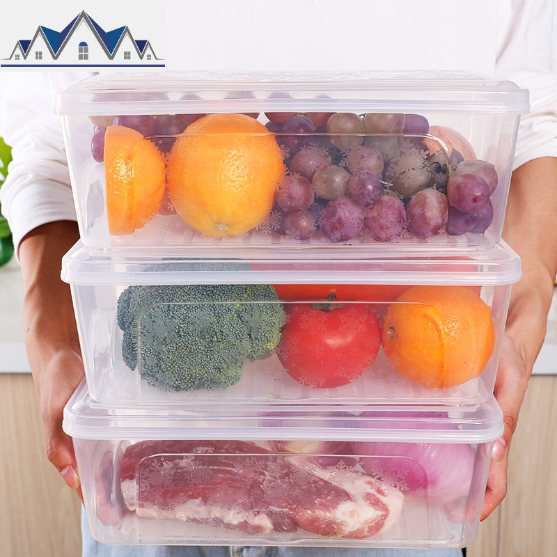 冰箱收纳盒抽屉式长方型食品冷冻盒收纳保鲜盒杂粮水果蔬菜储物盒 三维工匠