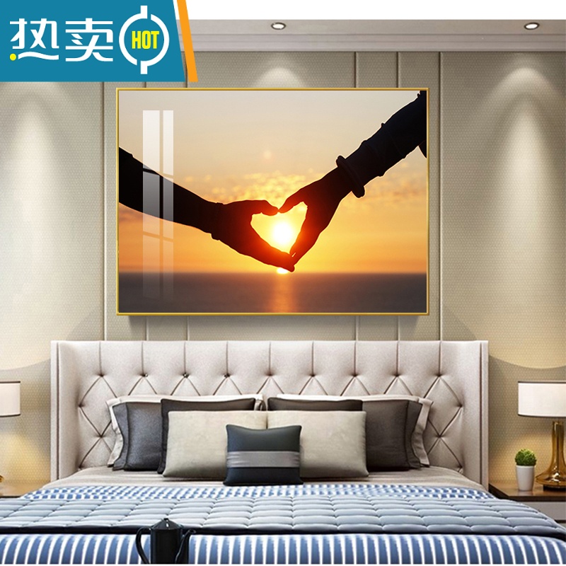 敬平主卧床头背景墙装饰画卧室挂画温馨酒店宾馆房间现代简约轻奢壁画装饰画高清大图