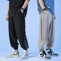 [直营]木林森(MULINSEN)日系男装 主推款春夏新款拼接休闲裤男运动磨毛坠感裤子