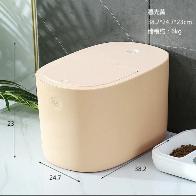 鸟语花香猫粮储存桶狗粮密封桶宠物储粮桶防潮箱猫咪收纳存储罐盒 银河灰
