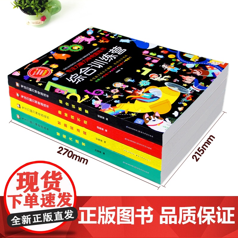 儿童专注力思维训练书趣味找不同大迷宫捉迷藏图画书逻辑书籍注意力训练全书益智游戏玩具宝宝幼儿园小学4岁6岁大脑开发早教启蒙高清大图
