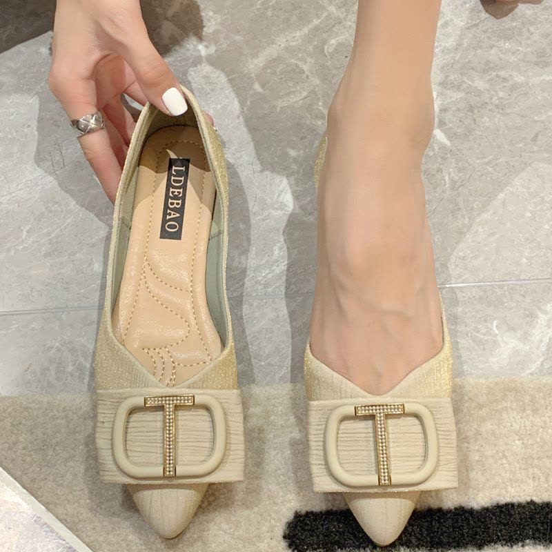 软底单鞋女2022秋季新款鞋子舒适平底女鞋一脚蹬豆豆鞋懒人小皮鞋莎丞图片