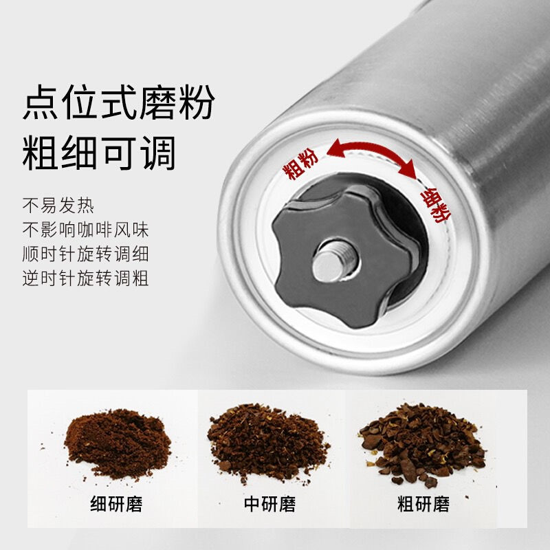 大号磨豆机-强化磨芯(高约18cm )磨豆机 户外咖啡装备露营不锈钢手动咖啡豆研磨机手摇现磨粉碎器便携迷你