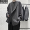 SUNTEK山本风oversize长袖t恤男下摆不规则白t桖禁欲系男装体恤打底衫T恤