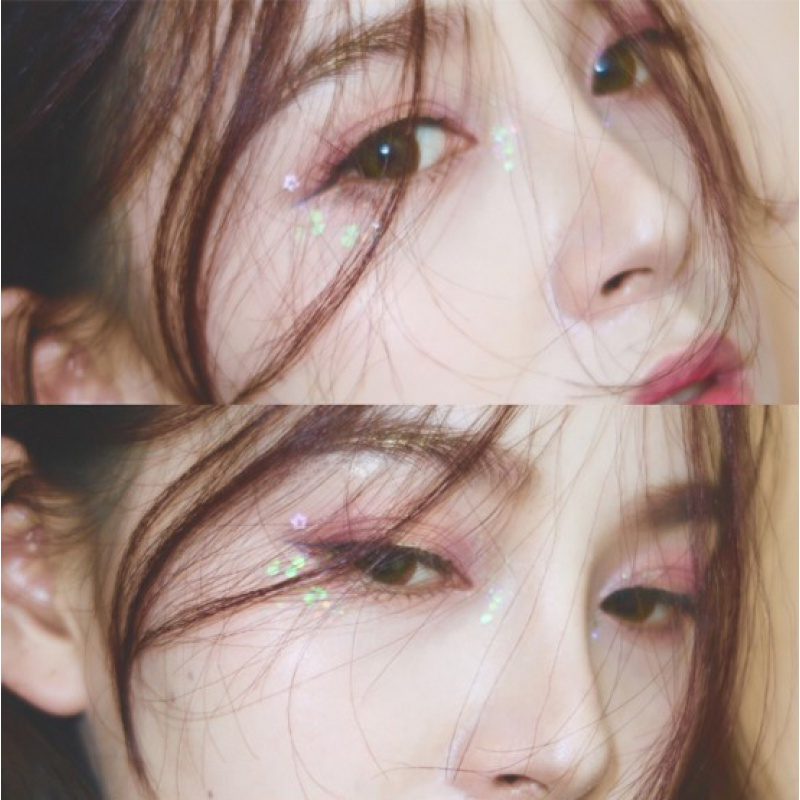 网红脸部装饰眼妆少女心爱心化妆闪粉亮片贴在脸上的饰品水钻眼部