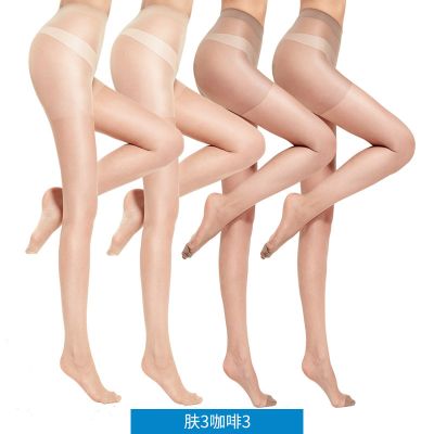 浪莎黑丝袜女薄款黑色防勾丝夏天菠萝肉色光腿神器超薄春秋连裤袜 肤3咖3 均码