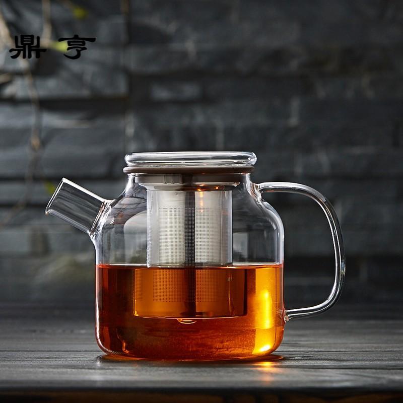 鼎亨 耐热玻璃茶壶煮茶泡茶花茶壶 家用功夫不锈钢过滤茶具套装