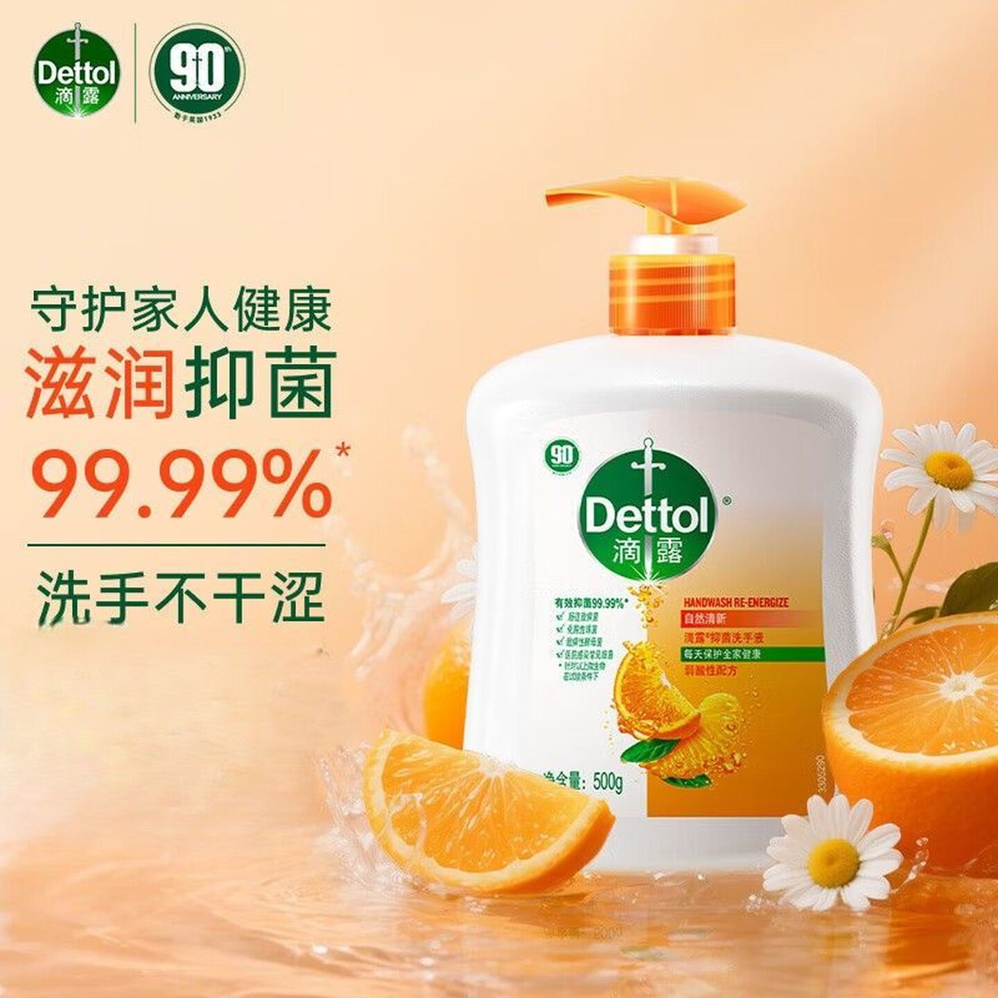 滴露抑菌洗手液自然清新500g