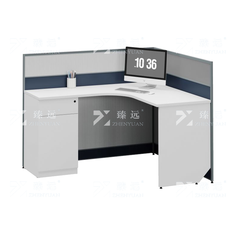 臻远 ZYGW-032屏风工作卡位职员桌办公桌 L型单人位高清大图