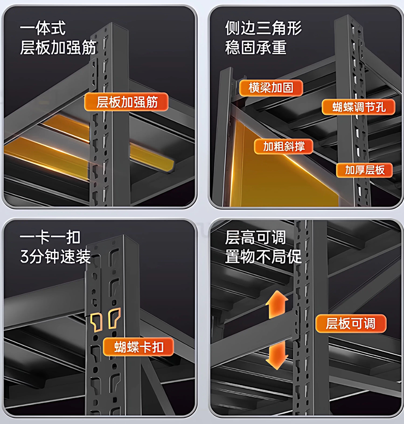 晨以橙 轻型货架 五层 组高清大图
