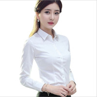 艳如飞白衬衫女短袖长袖宽松夏装半袖工作服正装工装大码衬衣职业女装ol大码女装