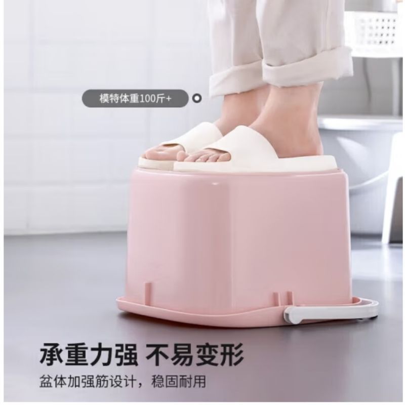 茶花泡脚桶家用大号塑料洗脚盆提水桶塑料盆加厚足浴盆舒益沐足盆