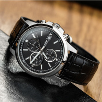 CASIO旗舰店卡西欧手表男Edifice 海洋之心商务休闲赛车表盘时尚潮流皮钢带 石英日韩表EFV-540L-1A MTH-5001L-1A稳重黑