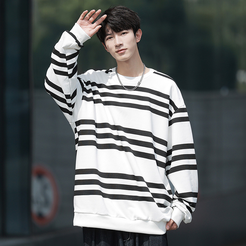 狮臣SHICHEN 2023年秋季新款男士卫衣衣服青少年卫衣潮流百搭长袖圆领男装宽松时尚运动卫衣男