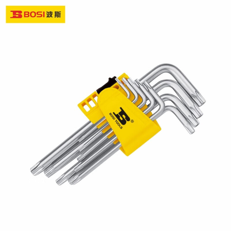 波斯(BOSI)9件套公制标准梅花内六角扳手 BS423170(T10-T50)一套高清大图