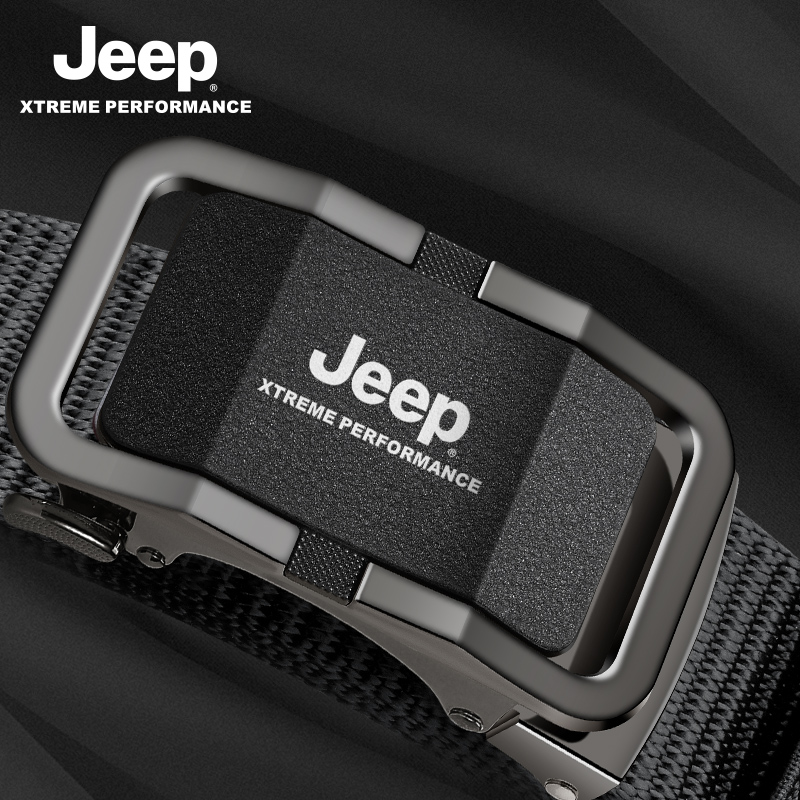 Jeep帆布腰带男自动扣尼龙裤带时尚休闲百搭编织战术腰带快裤带术高清大图