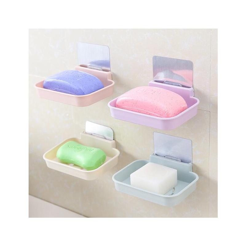 卫生间肥皂盒厕所壁挂墙壁香皂盒肥皂架挂式创意强力吸盘免打孔4个装