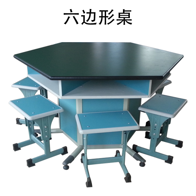 大风车 Z0514604 边长700*对边宽1200*高700mm 六人实芯理化板科学实验台 六边形桌