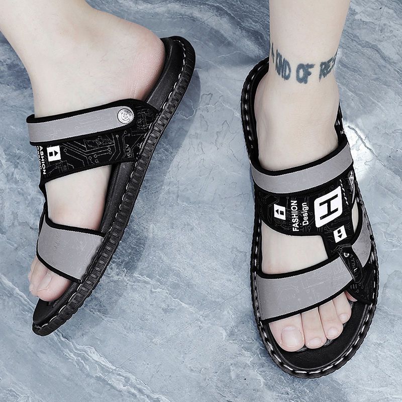 凉鞋男款2023新款夏季休闲外穿两用开车一字凉拖防滑沙滩鞋