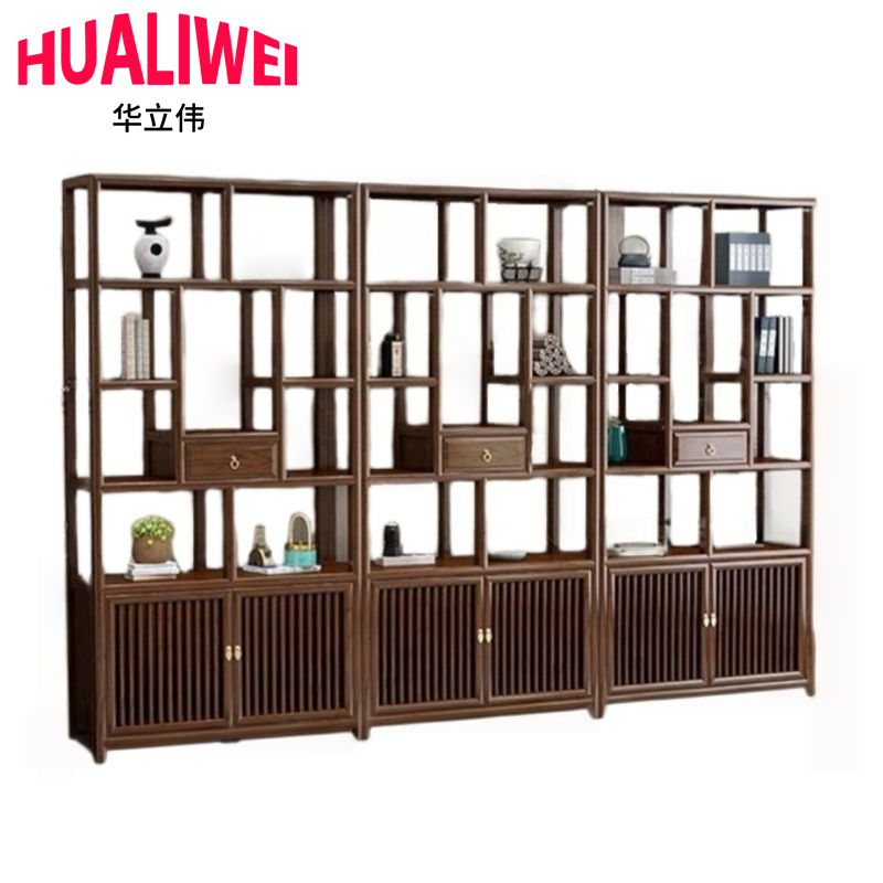 华立伟实木置物架高清大图