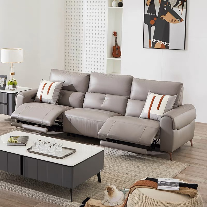 线下同款芝华仕cheers芝华仕头等舱现代极简真皮沙发电动功能直排三人