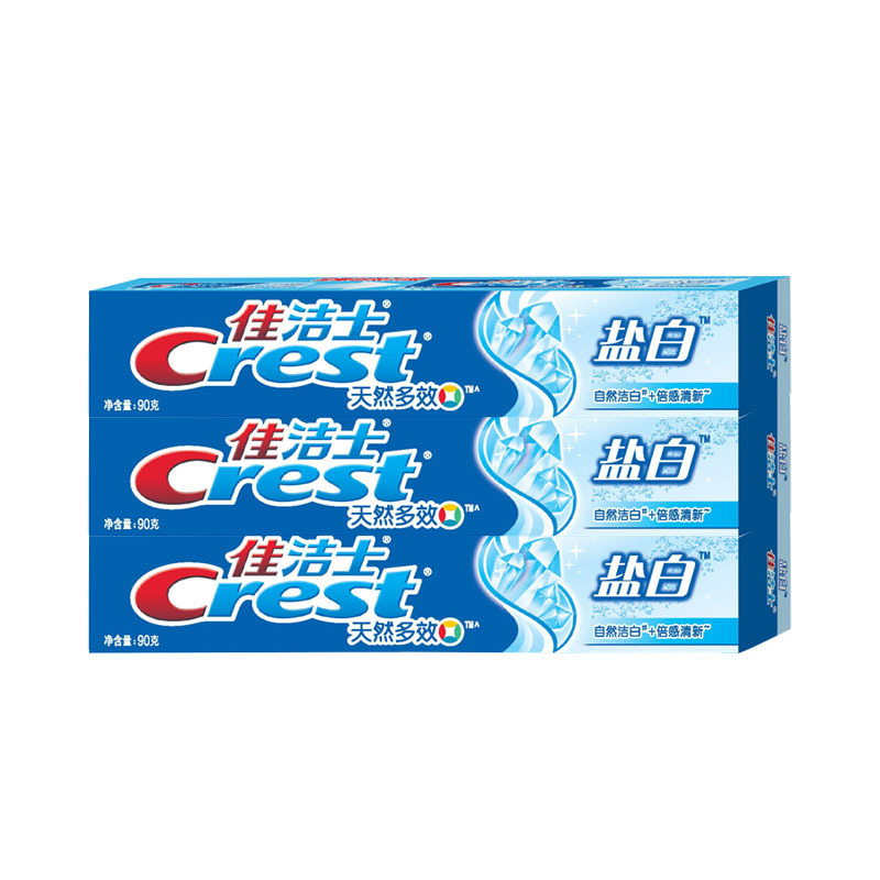 佳洁士(Crest) 天然多效盐白牙膏清爽薄荷口气清新90克*1支