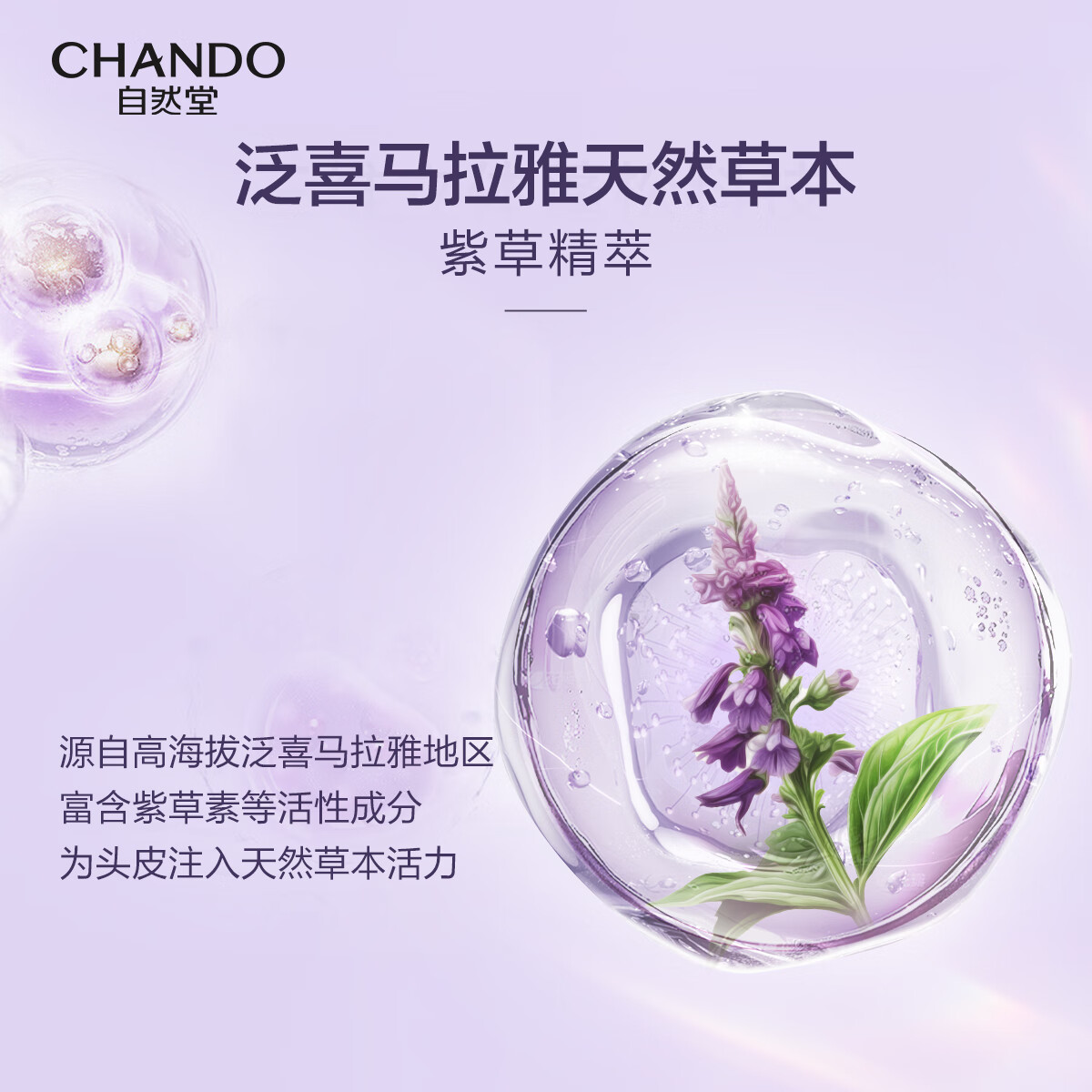 自然堂(CHANDO) 蓬松丰盈洗发乳 600mL高清大图