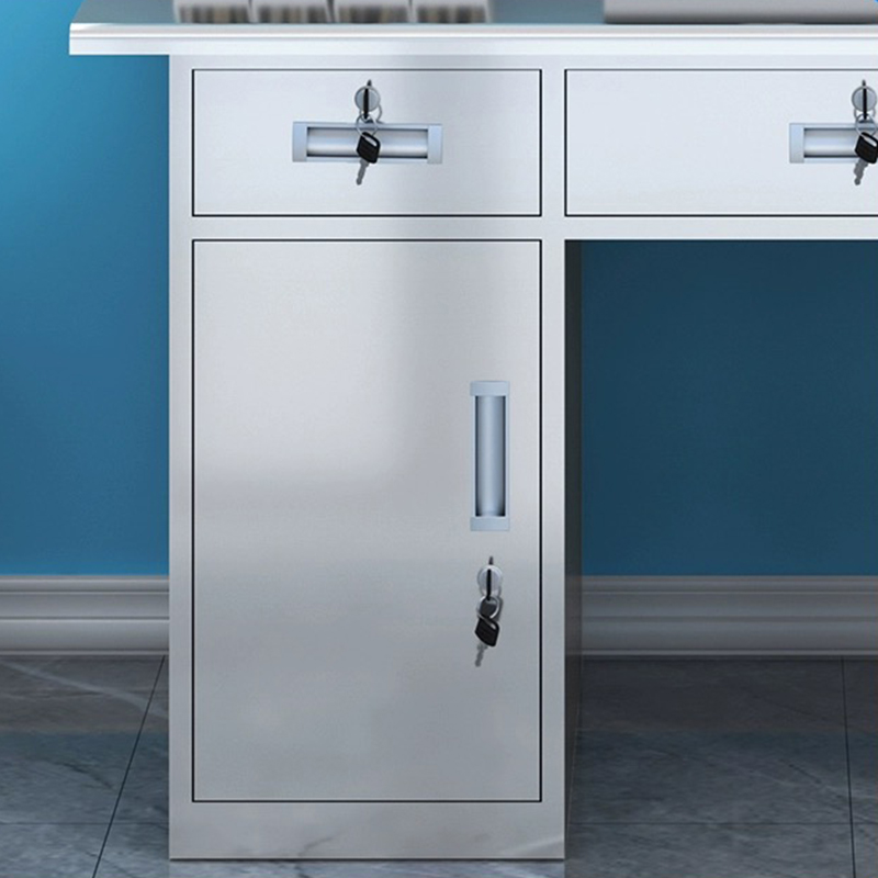 汉诺鑫威办公桌三斗二门[长1.4米]304食品级不锈钢高清大图