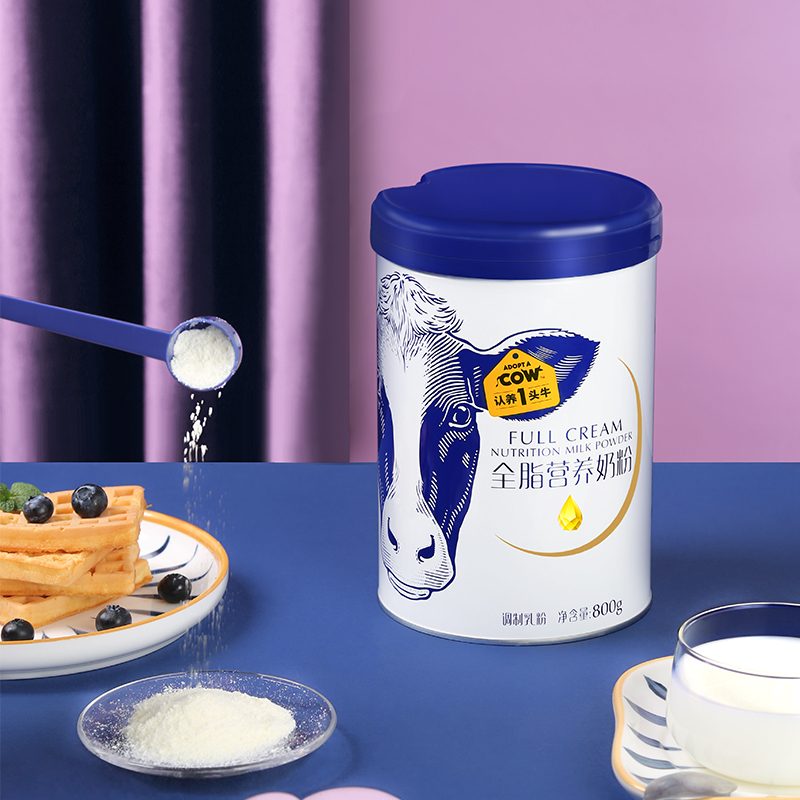 认养一头牛全脂奶粉成人成年学生中老年儿童早餐高钙奶粉冲饮800g