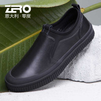 Zero零度休闲鞋男韩版春季新款新品真皮软面套脚休闲皮鞋圆头男鞋