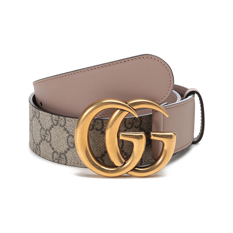 古驰 gucci 女士帆布配皮双g板扣式皮带腰带400593 92tlc