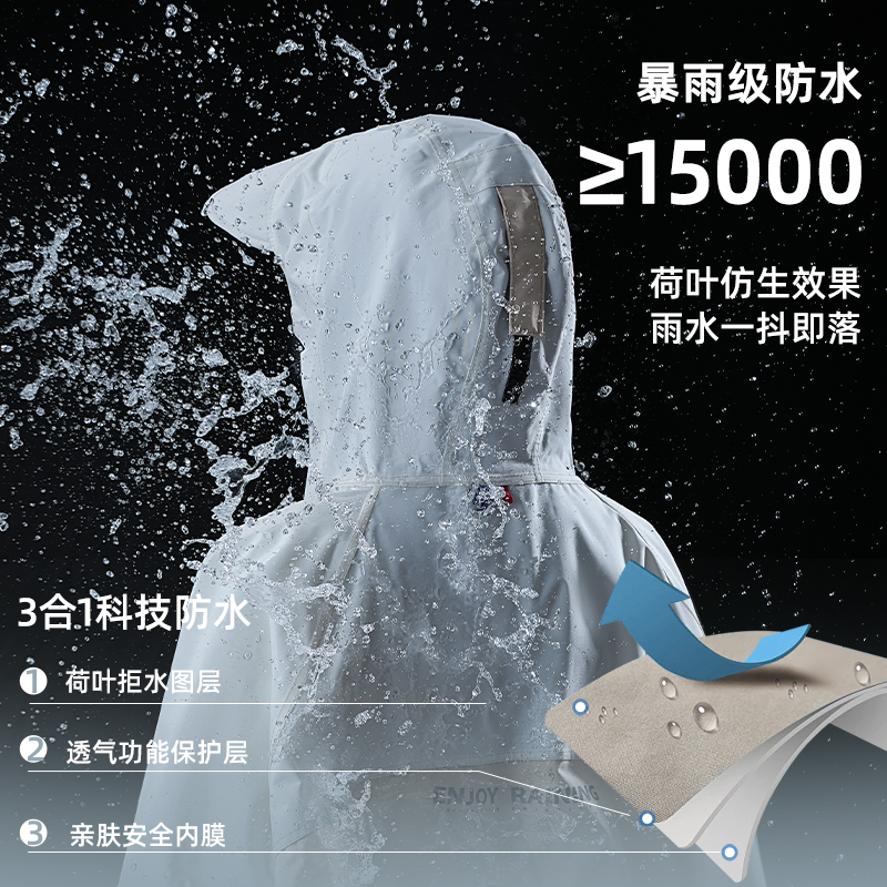正雨雨衣电动车女款长款全身防暴雨男成人骑行人车分离电瓶车雨披9063高清大图