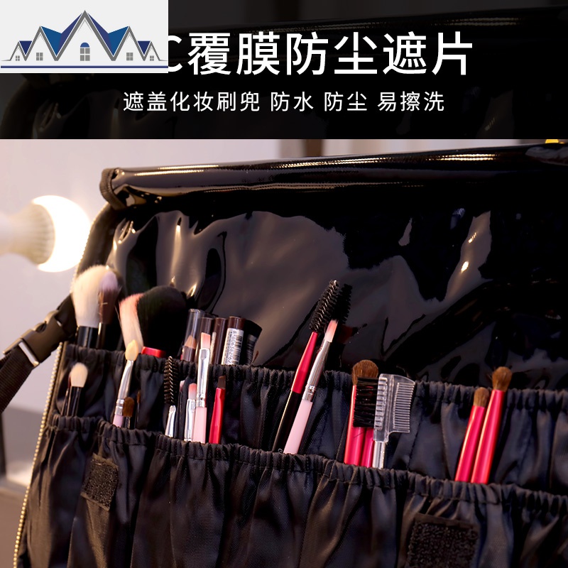 网红化妆包女ins风超火便携旅行化妆品箱大容量专业化妆师收纳盒 三维工匠收纳包高清大图