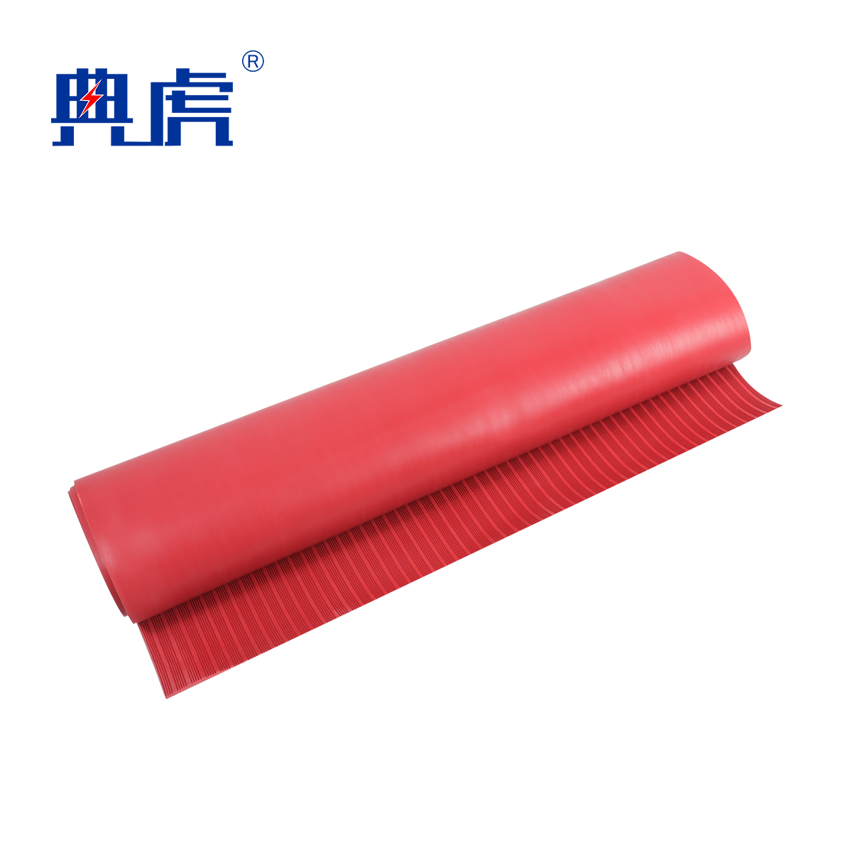 典虎 绝缘橡胶垫 红色条纹3mm*1m*10m 卷高清大图