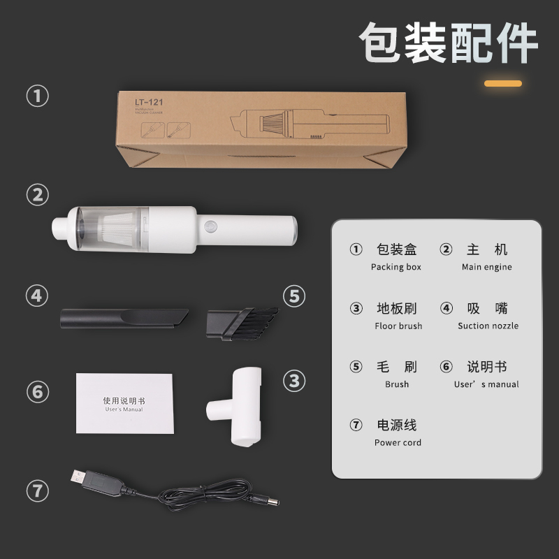 狼盒车载吸尘器车用大吸力家用小型手持汽车专用无线充电超强力吹