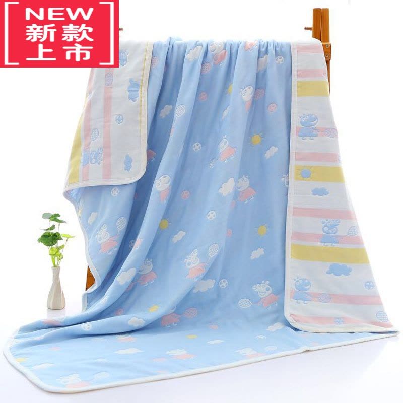 可莉允六层6层纱布童被婴幼儿浴巾吸水新生儿童毛巾被宝宝盖毯抱被图片