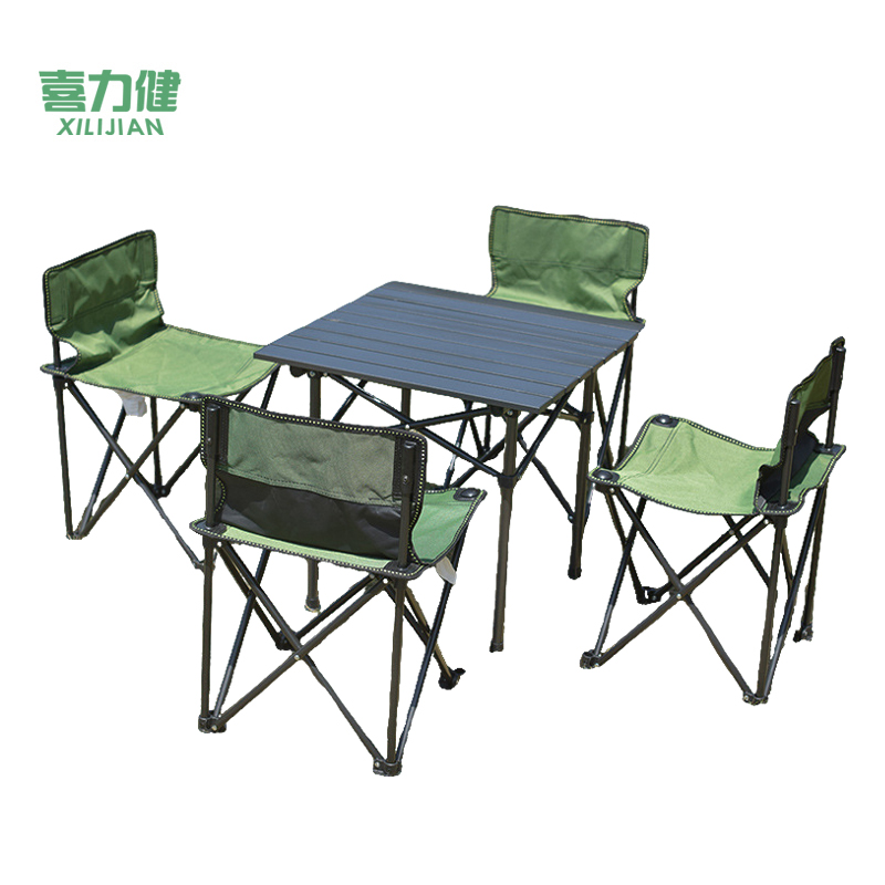喜力健 户外折叠桌椅套装 方桌5件套-52*52*50CM 套高清大图